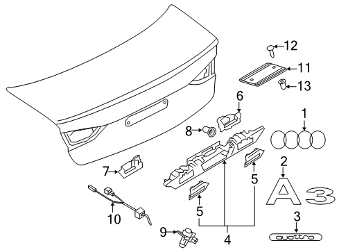 2015 Audi A3 Exterior Trim - Trunk Lid