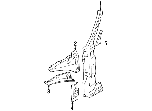 1998 Audi Cabriolet Hinge Pillar