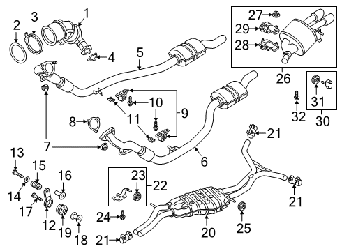 2020 Audi S5 Sportback Exhaust Components