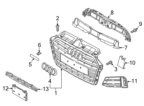 2020 Audi A3 Quattro Grille & Components