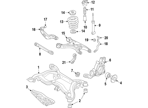 2016 Audi S5 Rear Suspension Components, Upper Control Arm, Stabilizer Bar Diagram 5