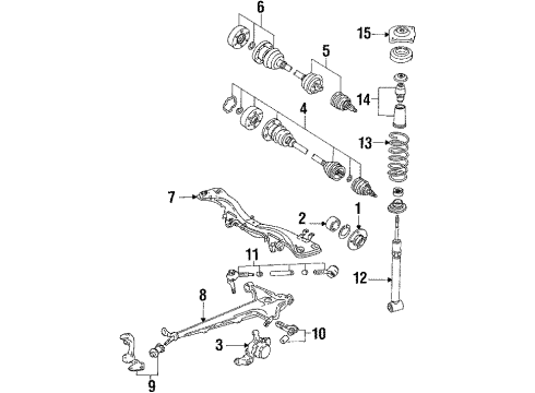 1987 Audi 5000 Quattro Rear Axle, Suspension Components Diagram 2