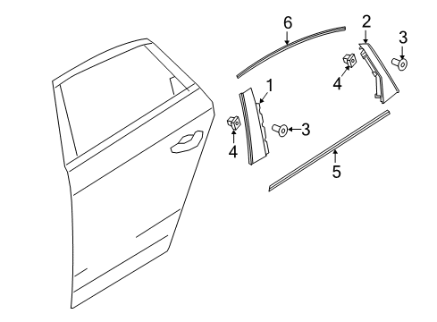 2021 Audi S4 Exterior Trim - Rear Door