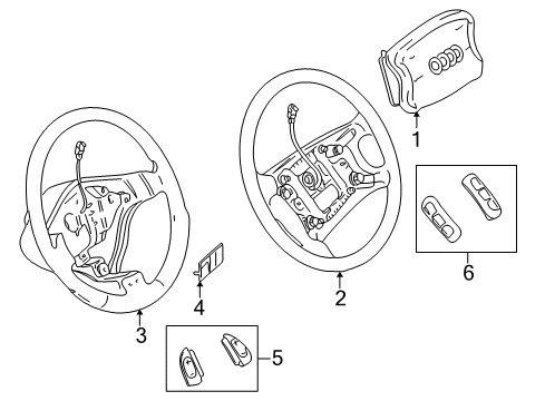 1996 Audi A4 Steering Column & Wheel, Steering Gear & Linkage, Shroud, Switches & Levers