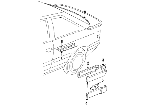 1998 Audi Cabriolet Exterior Trim - Quarter Panel