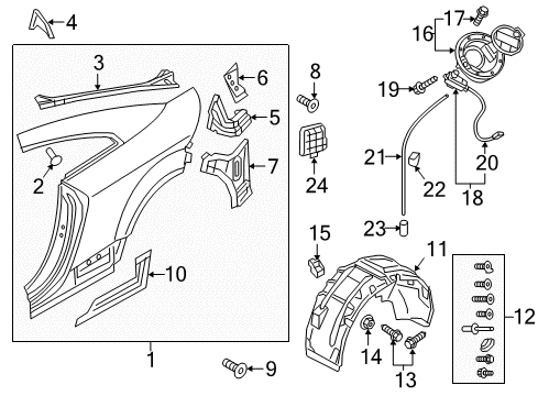 2018 Audi TT RS Quattro Quarter Panel & Components