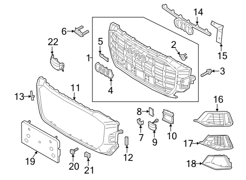 2021 Audi Q8 Grille & Components