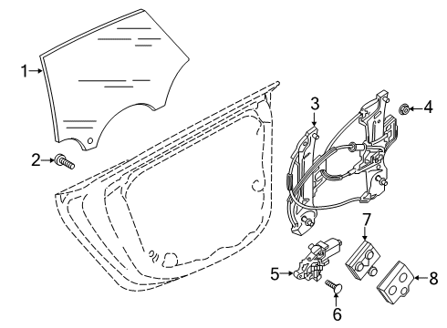 2022 Audi A5 Sportback Front Door Glass & Hardware