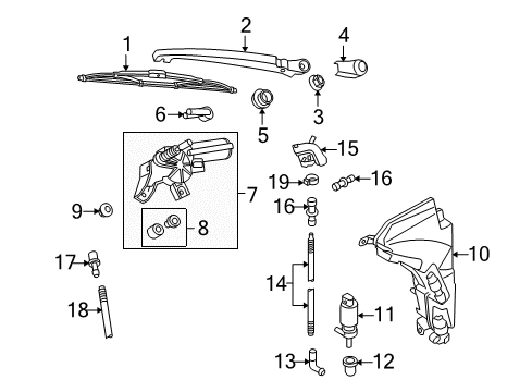 2010 Audi A4 Quattro Lift Gate - Wiper & Washer Components