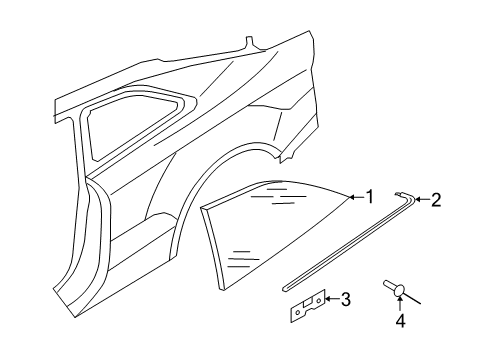 2013 Audi RS5 Quarter Panel - Glass & Hardware