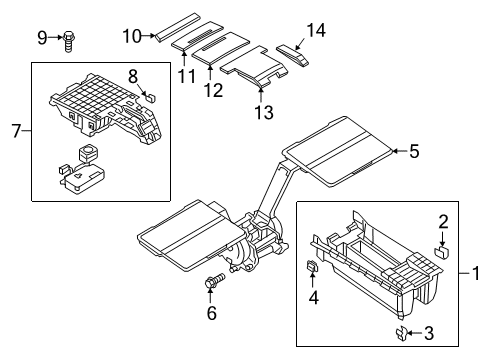 2020 Audi A8 Quattro Front Console, Rear Console