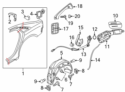 2015 Audi S8 Quarter Panel & Components