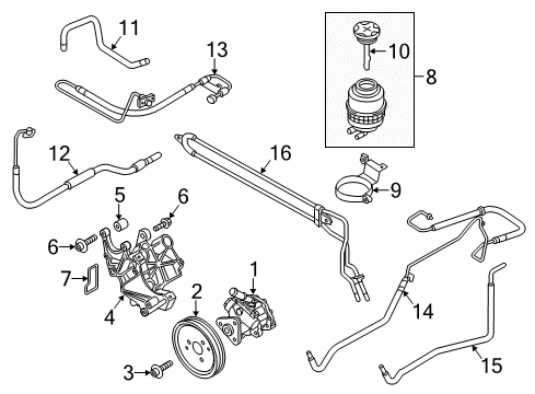 2014 Audi A8 Quattro P/S Pump & Hoses, Steering Gear & Linkage