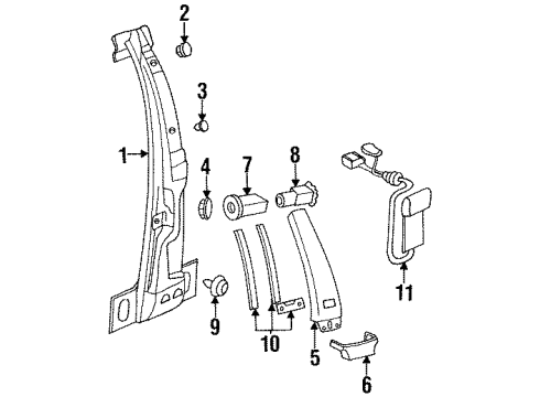 1995 Audi S6 Center Pillar