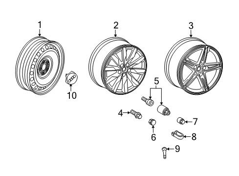 2023 Audi S5 Wheels, Covers & Trim Diagram 4