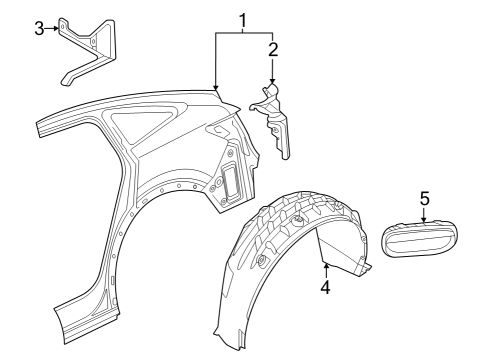 2022 Audi Q4 e-tron Sportback Quarter Panel & Components