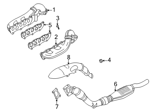 2001 Audi S4 Exhaust Components, Exhaust Manifold