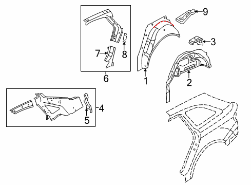 2010 Audi A4 Quattro Inner Structure - Quarter Panel