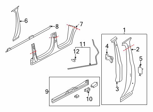 2013 Audi Q7 Center Pillar & Rocker