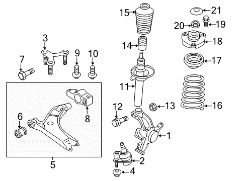 2010 Audi TTS Quattro Front Suspension Components