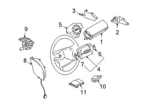 2006 Audi A4 Quattro Air Bag Components