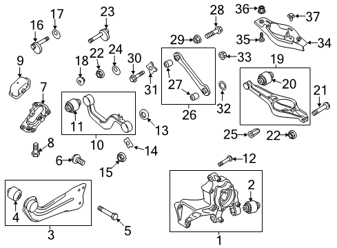 2010 Audi TT Quattro Rear Suspension Components, Lower Control Arm, Upper Control Arm, Ride Control, Stabilizer Bar