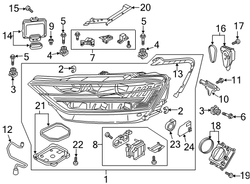 2020 Audi A8 Quattro Headlamps, Headlamp Washers/Wipers