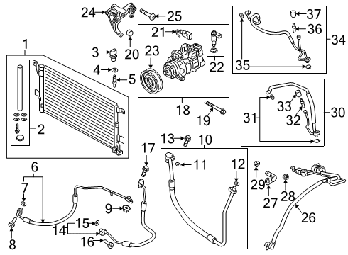 2020 Audi A6 Quattro A/C Condenser, Compressor & Lines