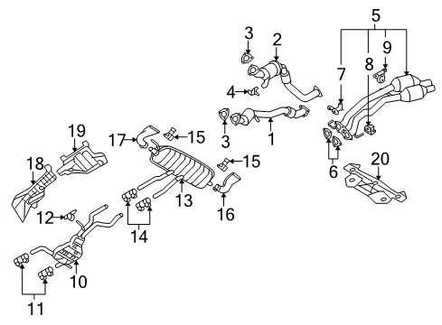 2010 Audi Q7 Exhaust Components Diagram 1