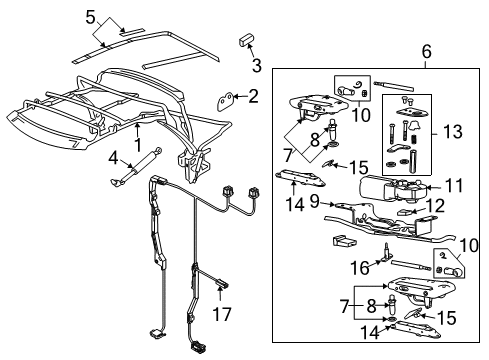 2004 Audi S4 Frame & Components - Convertible Top