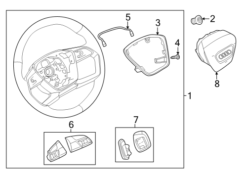 2023 Audi A8 Quattro Steering Column & Wheel, Steering Gear & Linkage