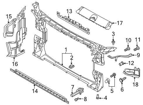 2022 Audi S5 Radiator Support