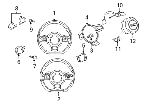 2010 Audi R8 Steering Column & Wheel, Steering Gear & Linkage Diagram 4