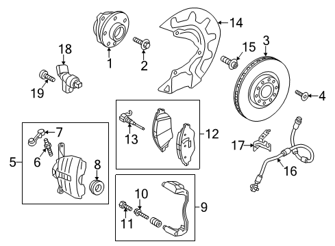 2015 Audi A3 Bleeder Valve Seal Kit Diagram for 5Q0-698-471