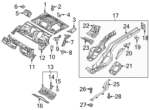 2016 Audi A3 Sportback e-tron Rear Body - Floor & Rails