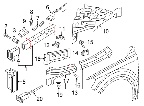 2023 Audi Q7 Structural Components & Rails