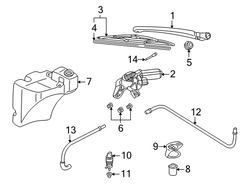 2001 Audi A6 Quattro Rear Wiper Components