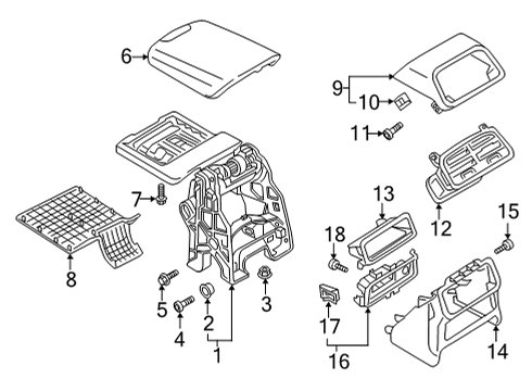 2021 Audi RS7 Sportback Console Diagram 1