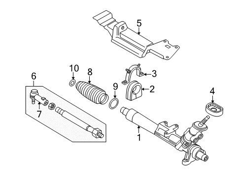 2002 Audi TT Steering Column & Wheel, Steering Gear & Linkage Diagram 3