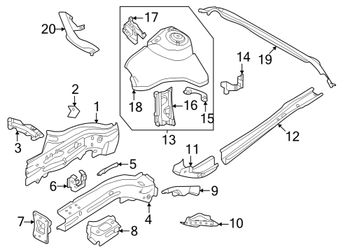 2023 Audi RS3 Structural Components & Rails