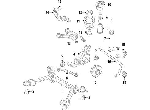 2021 Audi Q5 Sportback Rear Suspension, Lower Control Arm, Upper Control Arm, Ride Control, Stabilizer Bar, Suspension Components