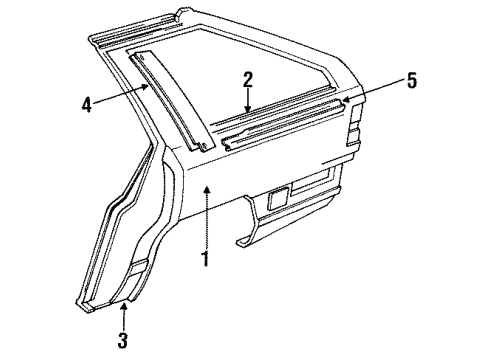 1989 Audi 100 Quarter Panel & Components Diagram 2