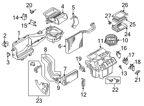 2004 Audi S4 A/C Evaporator & Heater Components