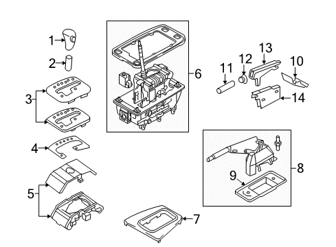 2008 Audi RS4 Shift Knob Diagram for 8E1-713-141-AA-RNQ