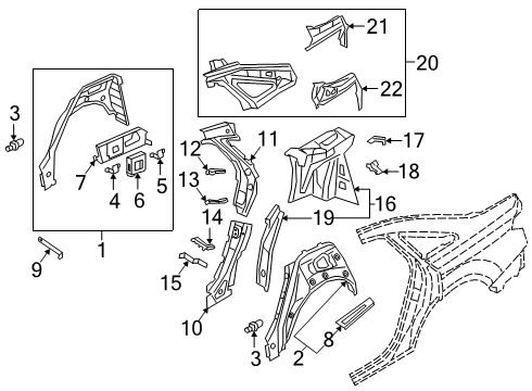 2020 Audi A8 Quattro Inner Structure - Quarter Panel