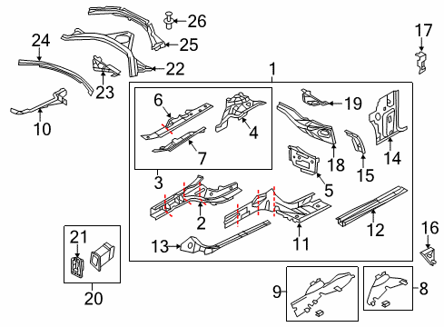 2014 Audi A6 Structural Components & Rails