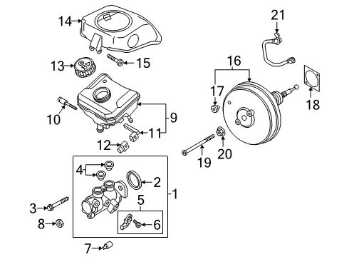 2018 Audi A5 Quattro Booster Assembly Diagram for 8W0-612-107-C