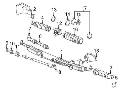 1997 Audi A4 Quattro Steering Column & Wheel, Steering Gear & Linkage Diagram 3