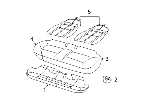 2007 Audi RS4 Rear Seat Components Diagram 2