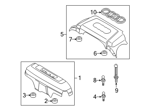 2006 Audi A4 Quattro Engine Appearance Cover